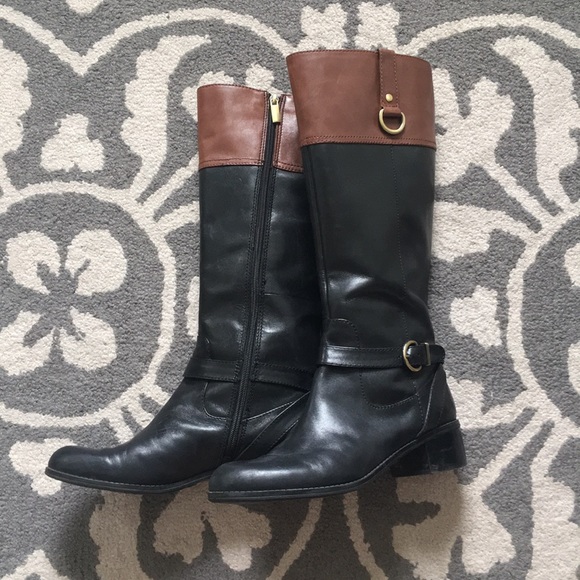 bandolino riding boots two tone